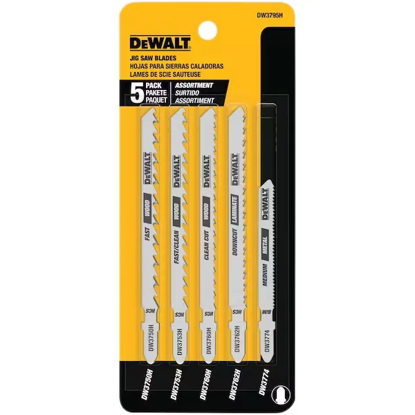 5 Pc. T-Shank Jig Saw Blade Set