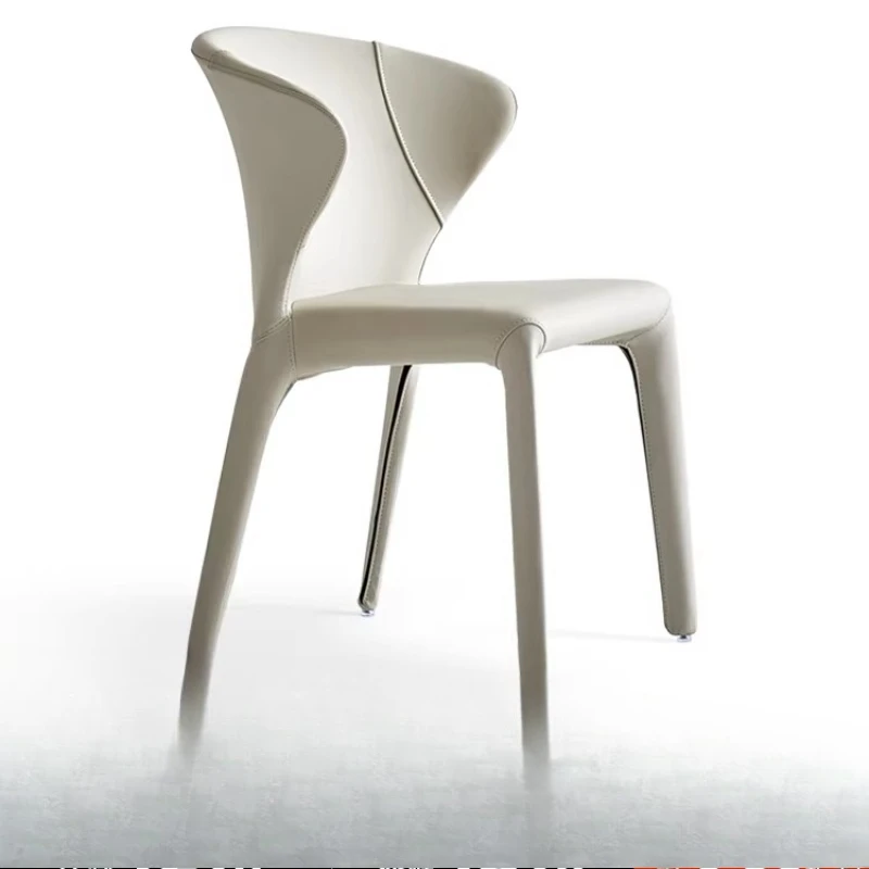 

Italian minimalist leather dining chair, high-end chair