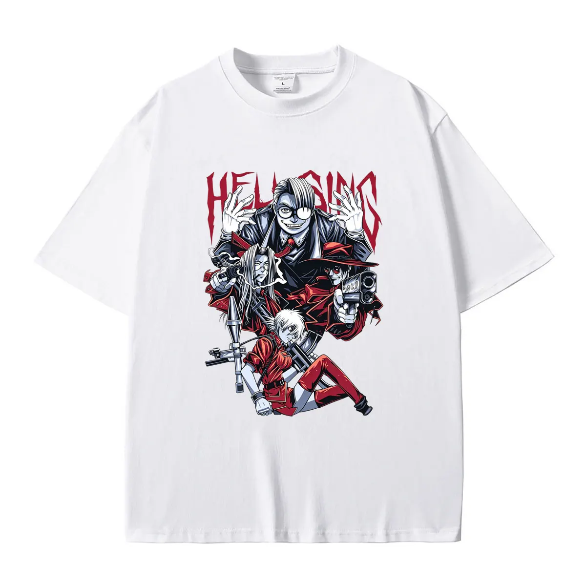Anime Hellsing Seras Victoria Hellsing Vampire Alucard Graphic T-shirt Male Fashion Vintage Streetwear Men's 90s Manga T Shirts