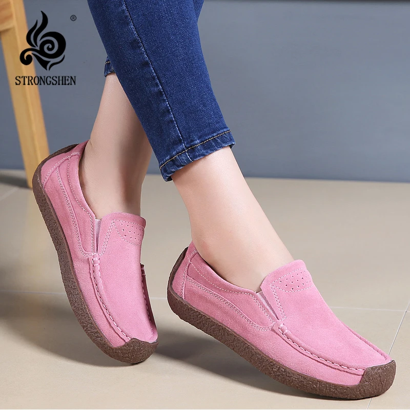 

Женская обувь на плоской подошве, удобная замшевая вулканизированная обувь, повседневные женские лоферы, туфли без шнуровки, новые роскошные брендовые мокасины Zapatos Mujer