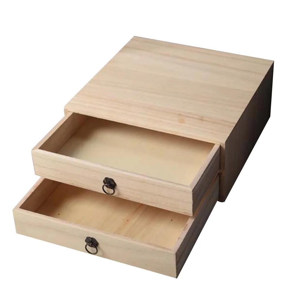 Drawer Box Sundries Organizer Container Wooden Type Storage Multi-layer Desktop