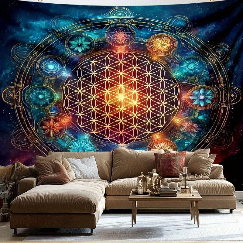 Ultimate Boho Cosmic Mandala Tapestry Wall Hanging Galaxy Starry Night Art Boho Chic Spiritual Nebula Abstract Psychedelic Room