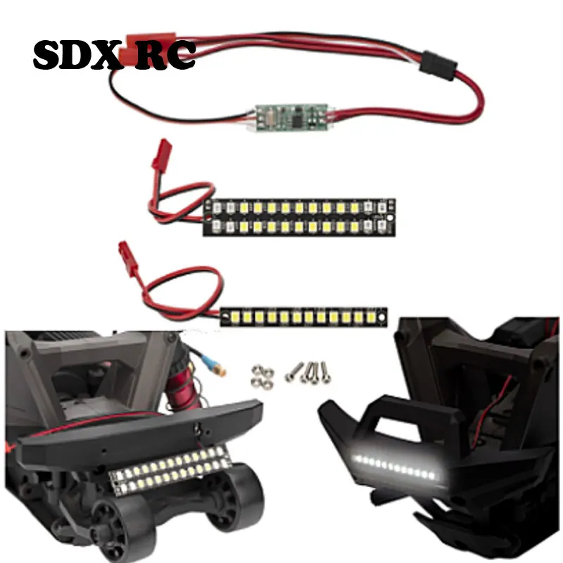 

70mm 58mm Waterproof Front Rear Bumper Led Light Bar Upgrade Accessories for 1/10 MAXX RC Car