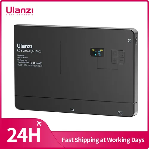 Ulanzi LT003 15W RGB luz de vídeo Panel de luz a todo Color 8000mAh lámpara de cámara de estudio de fotografía recargable 2500-9000K CRI 95+