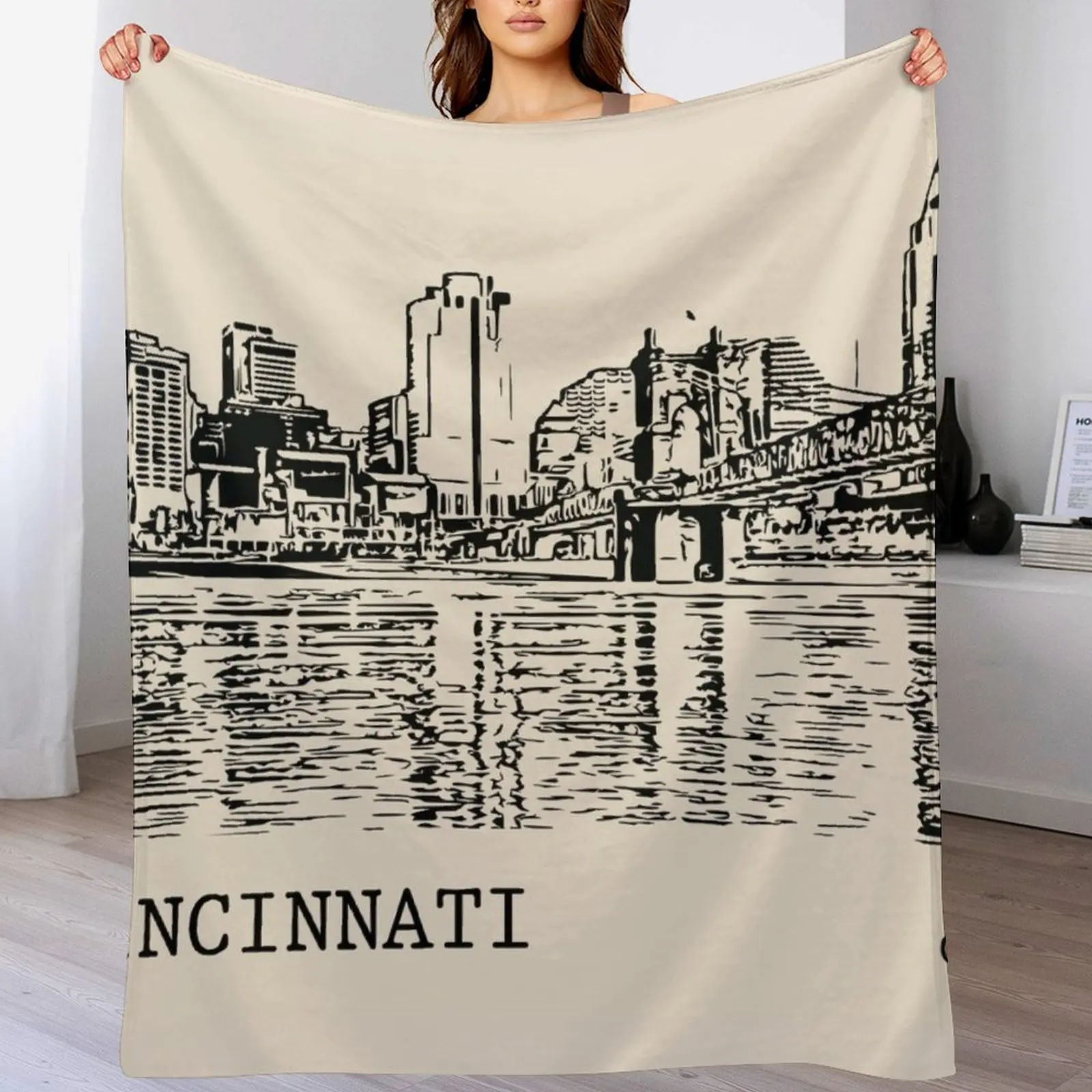 

Cincinnati Ohio Throw Blanket Bed Furrys Blankets