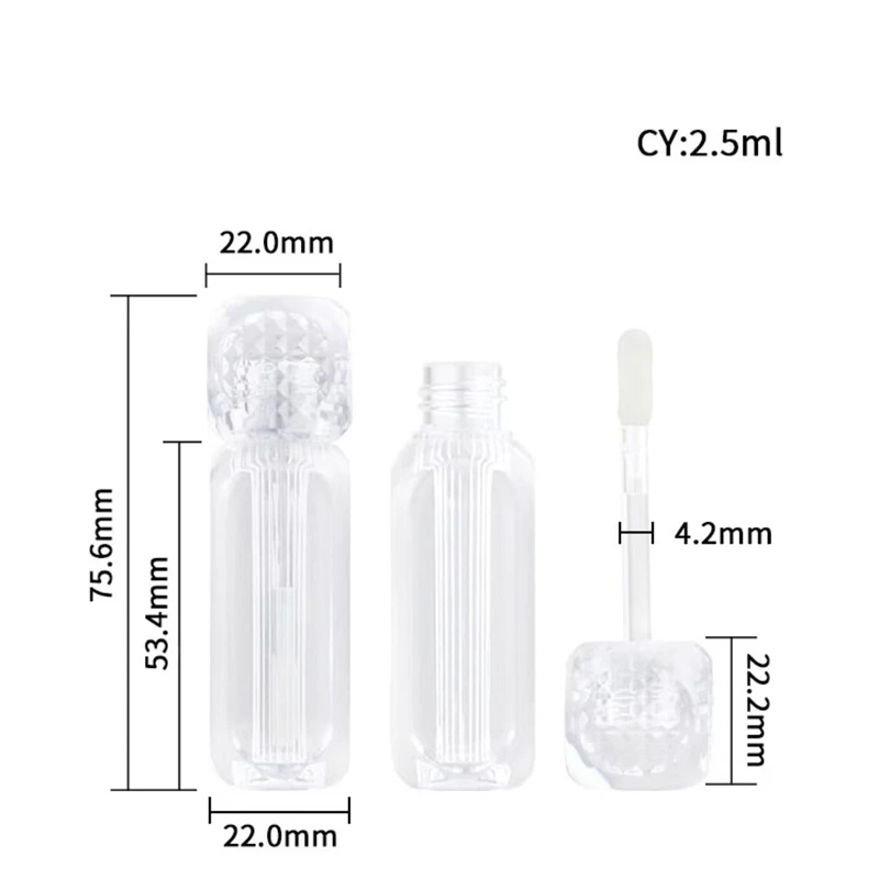 투명 립밤 병 리필 가능한 립스틱 용기, 속눈썹 성장 액체 화장품 용기, 100 개