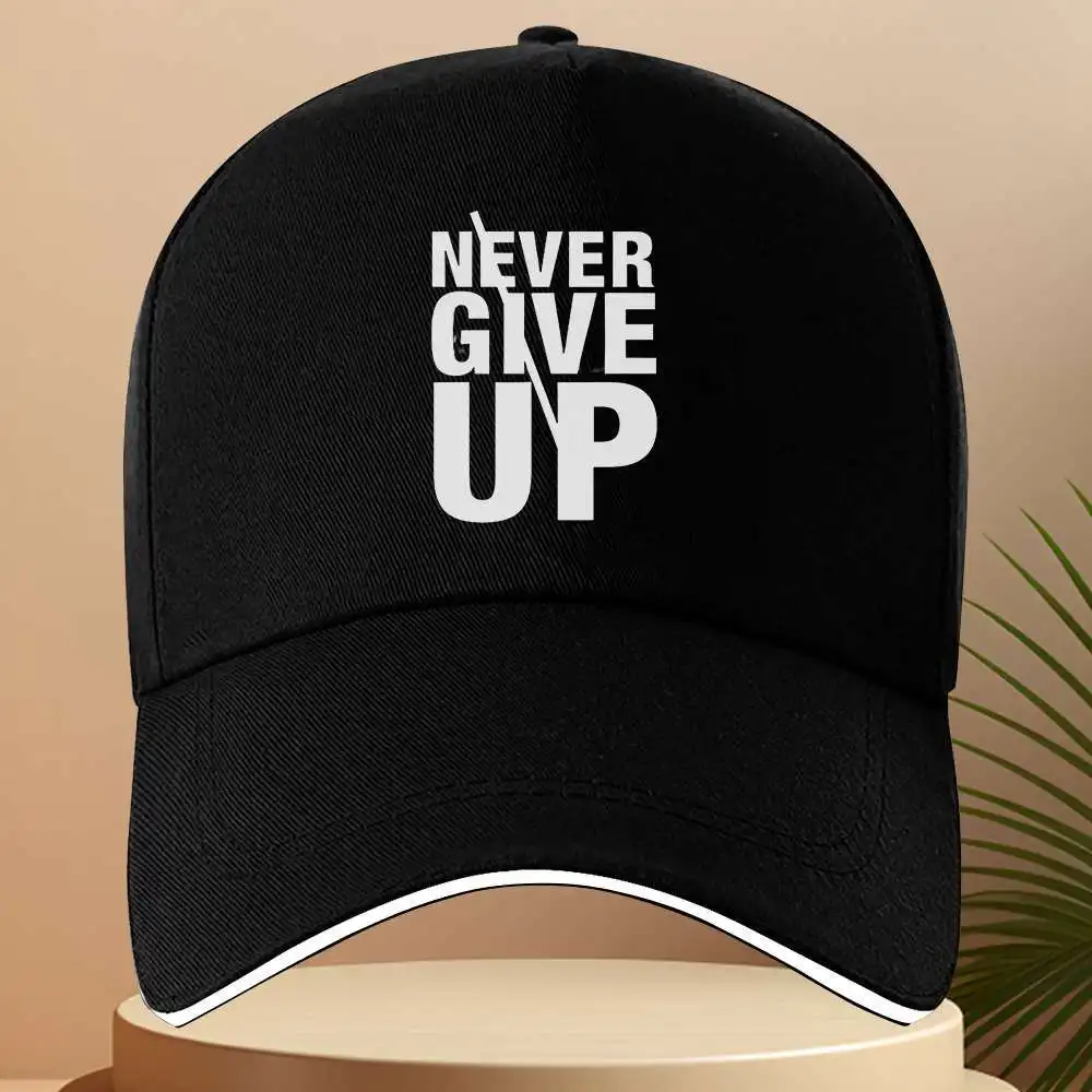 

Мотивационная бейсболка "Never Give Up" из полиэстера, регулируемая, с застежкой-клипсой, для спортзала и активного отдыха
