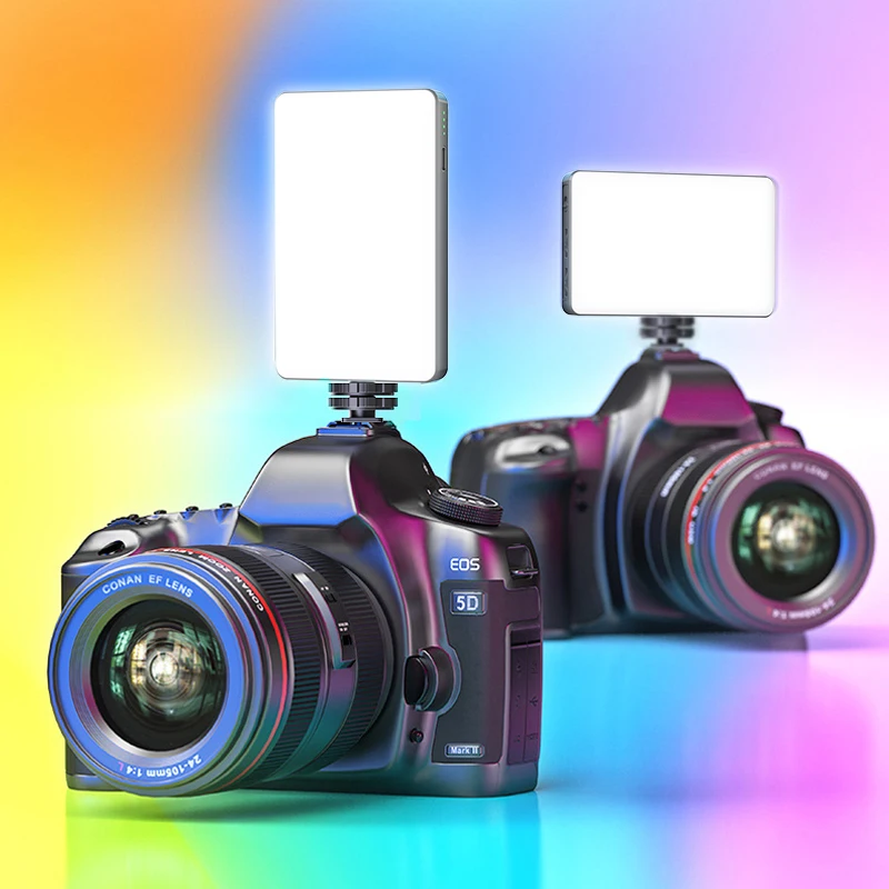 Bi-Colour LED Fill Light Rechargeable Portable Clip-on Camera Light 3000-9900K Video Light for Vlog Tiktok YouTube Soft Lights