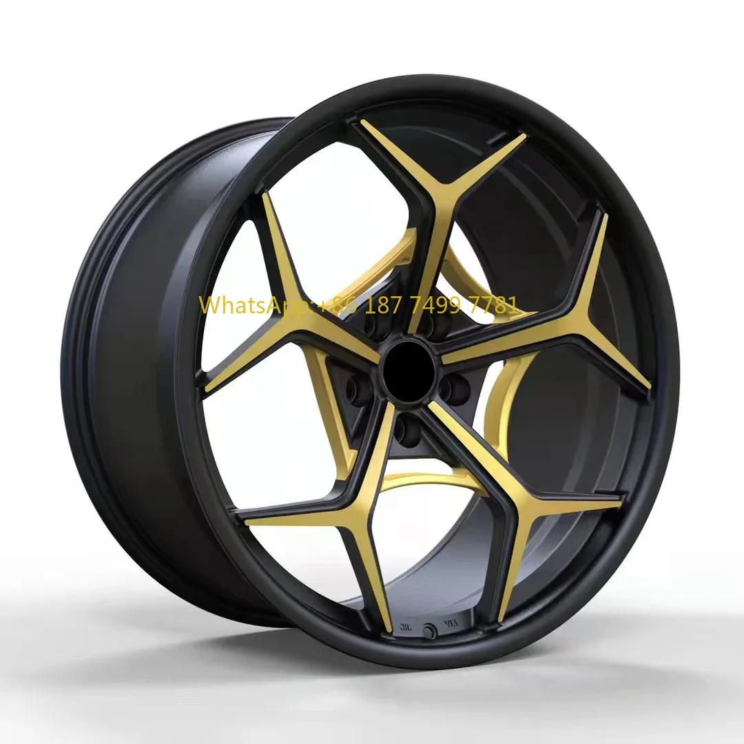 

Custom Color 18 19 20 21Inch 5 Holes Yellow Five Spokes Car Alloy Wheels Rims for . Q5 . . .Rover