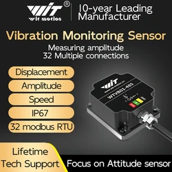 WitMotion WTVB01-485 Sensore di vibrazione Arduino, analizzatore di vibrazioni Modbus IP68 a 3 assi (accelerazione/velocità di vibrazione) per PLC e Python