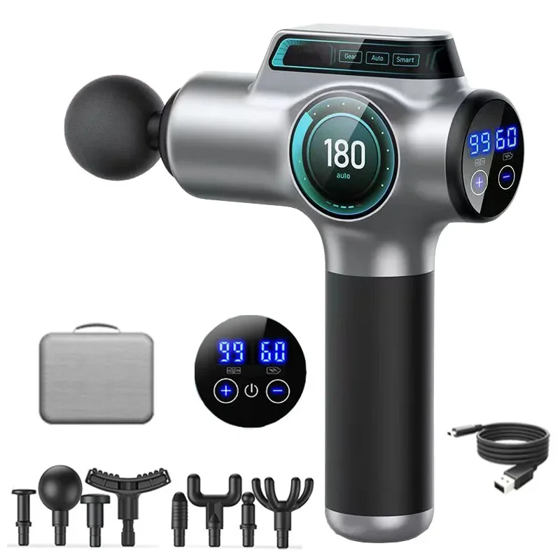 Professional Massage Gun 2-Colors LCD Screen Electric Deep Tissue Muscle Body Back Massager