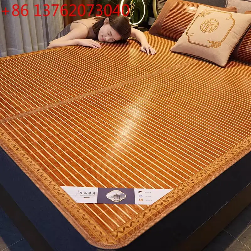 

Cool Mat Bamboo Mat Summer Mattress Topper Pad Naked Sleeping Dormitory Mattress Foldable Ice Silk Mat dual-use Double-sided