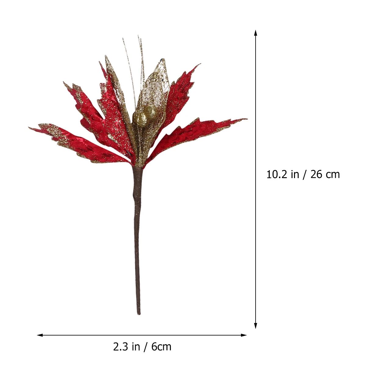 

6 Pcs Christmas Decorative Flowers Lightweight Leaves Design Red Color for Tree Party Celebration nament Fake Flower