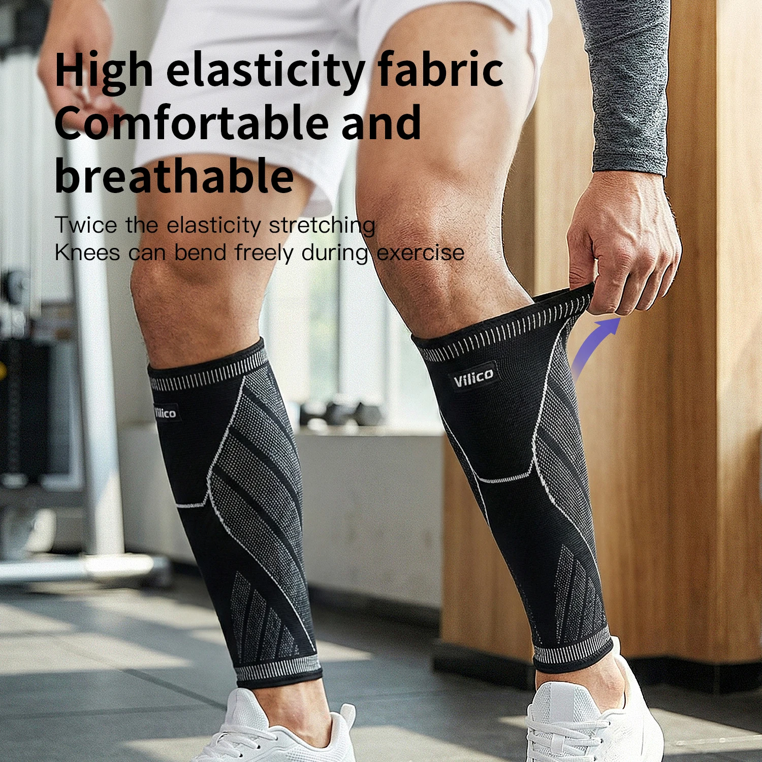1PC Unisex Running Athletics Compression Sleeves - Leg Calf Shin Splints Elbow Knee Pads for Sports Safety Protection view 4