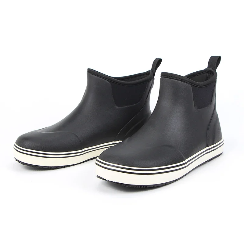 Plus Size Rubber Fishing Boots Rain Boots Sail Rain Shoes Marine Short Tube Waterproof Shoes Rain Shoes Non-Slip