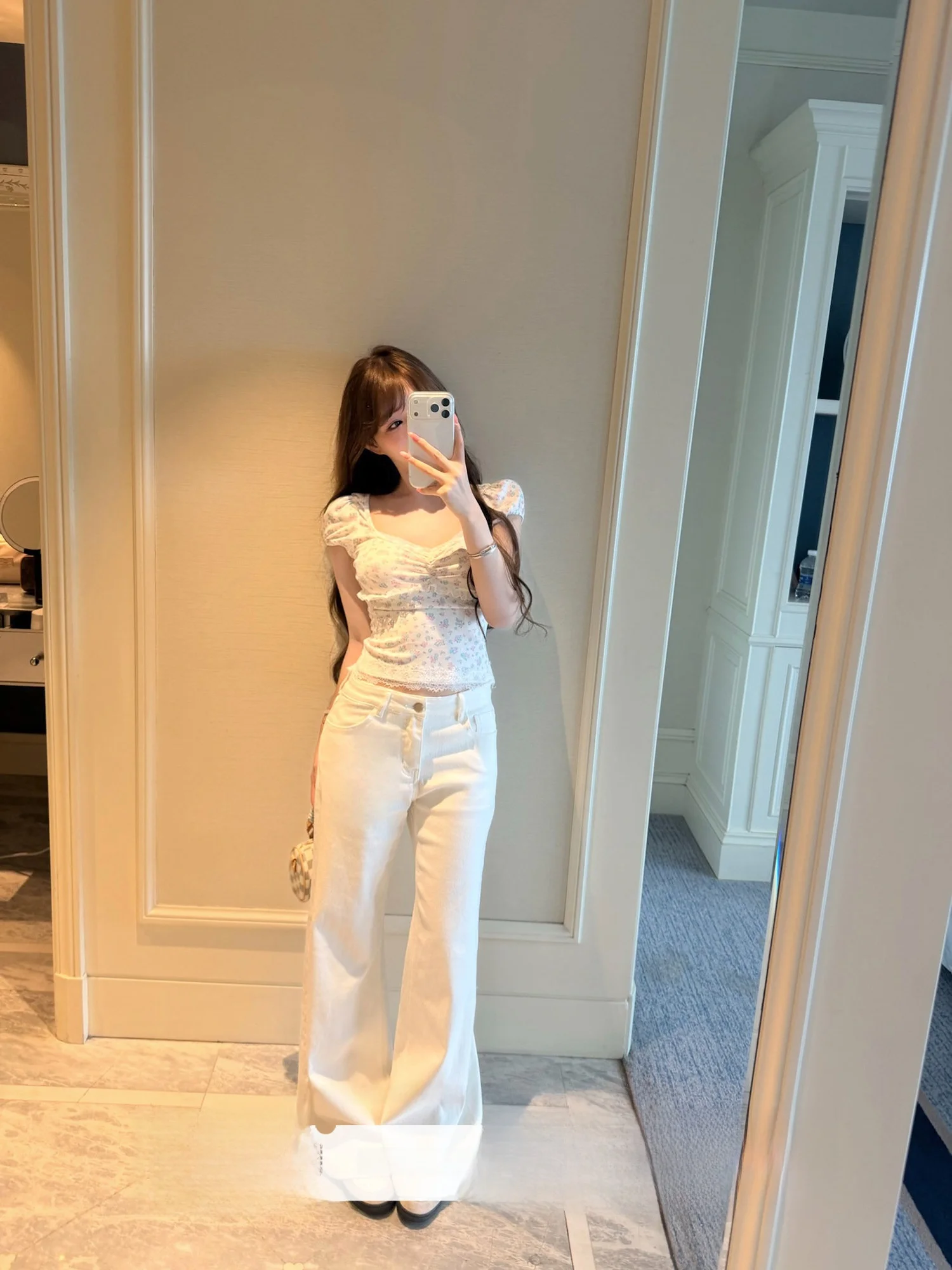 Lukira Women's Straight Leg Cotton Denim Jeans High Waist Slimming Loose Long Trousers Summer Fashion Sweet Style Natural Waist
