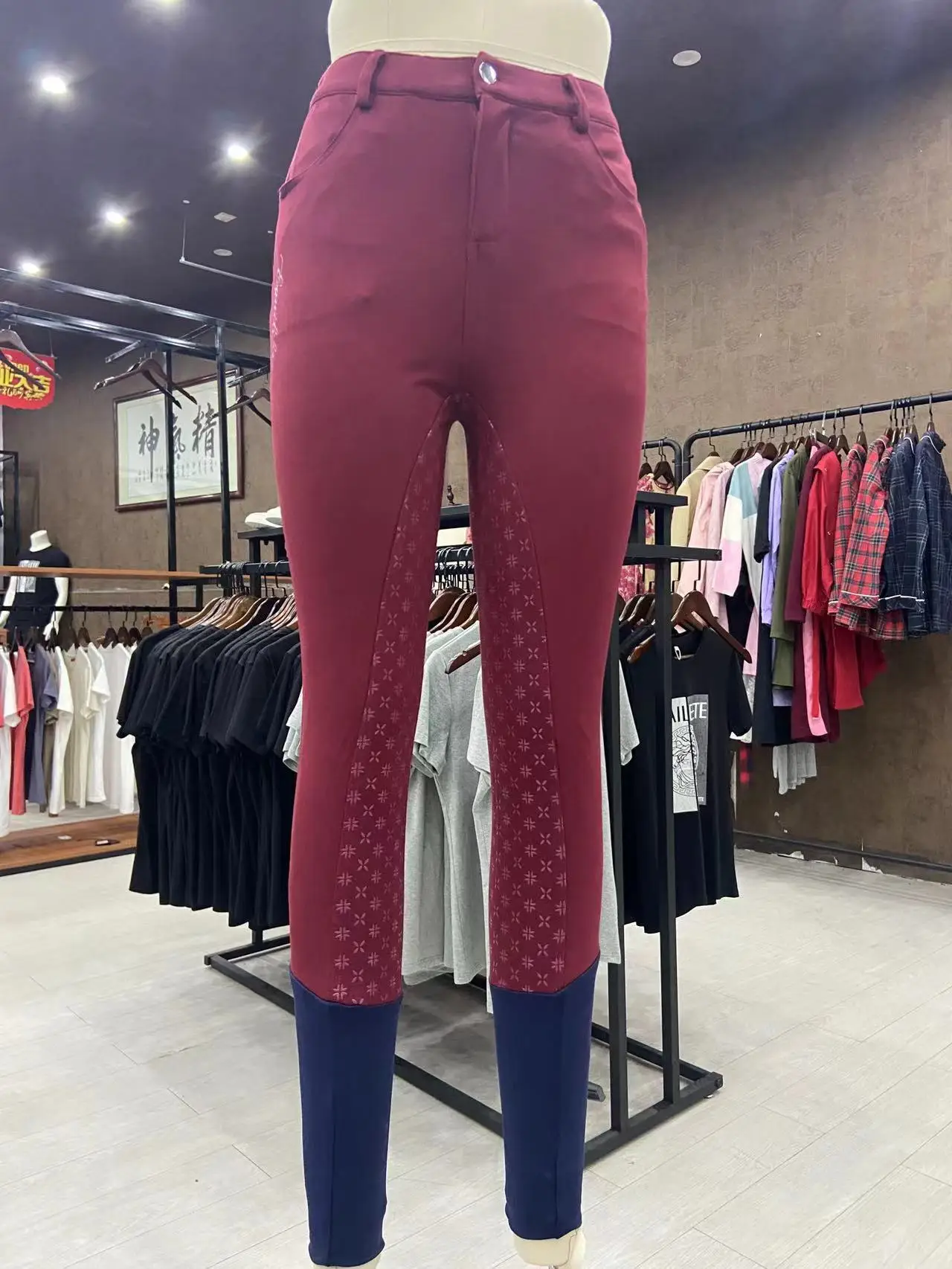 Nieuwe Vrouwen Paardensport Broek Hoge Taille Zak Draad Drukken Slim Fit Running Tight Sport Horse Rijbroek