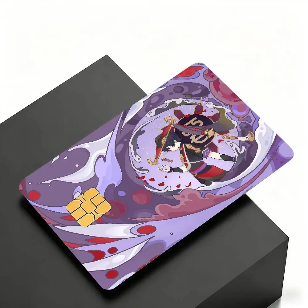 Genshin Impact Scaramouche Wander Kreditkarten-Skin-Aufkleber 4er-Set Folie Bus-Pass Frontdekoration Bank-Debitkarten Wasserdicht – Detail 4