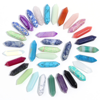 5pcs/pack Hexagon Natural Stone Quartz Amethyst Agate Tiger Eye Gemstone for Craft Ornament Home Decor Healing Energy Minerals