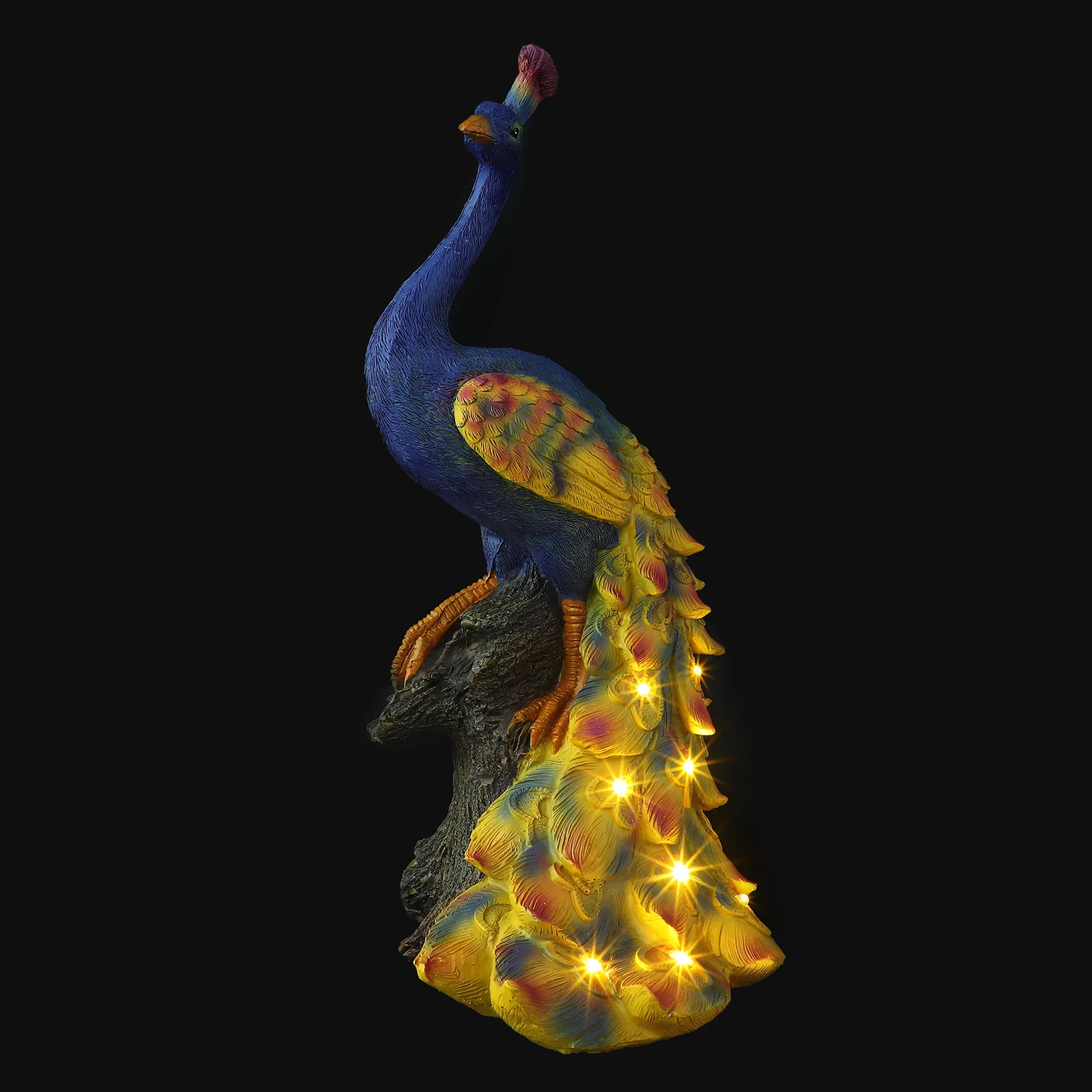 

Solar Powered Peacock Statue Beautiful Resin Decorative Sculpture for Garden Yard Lawn Outdoor Decoration Waterproof
