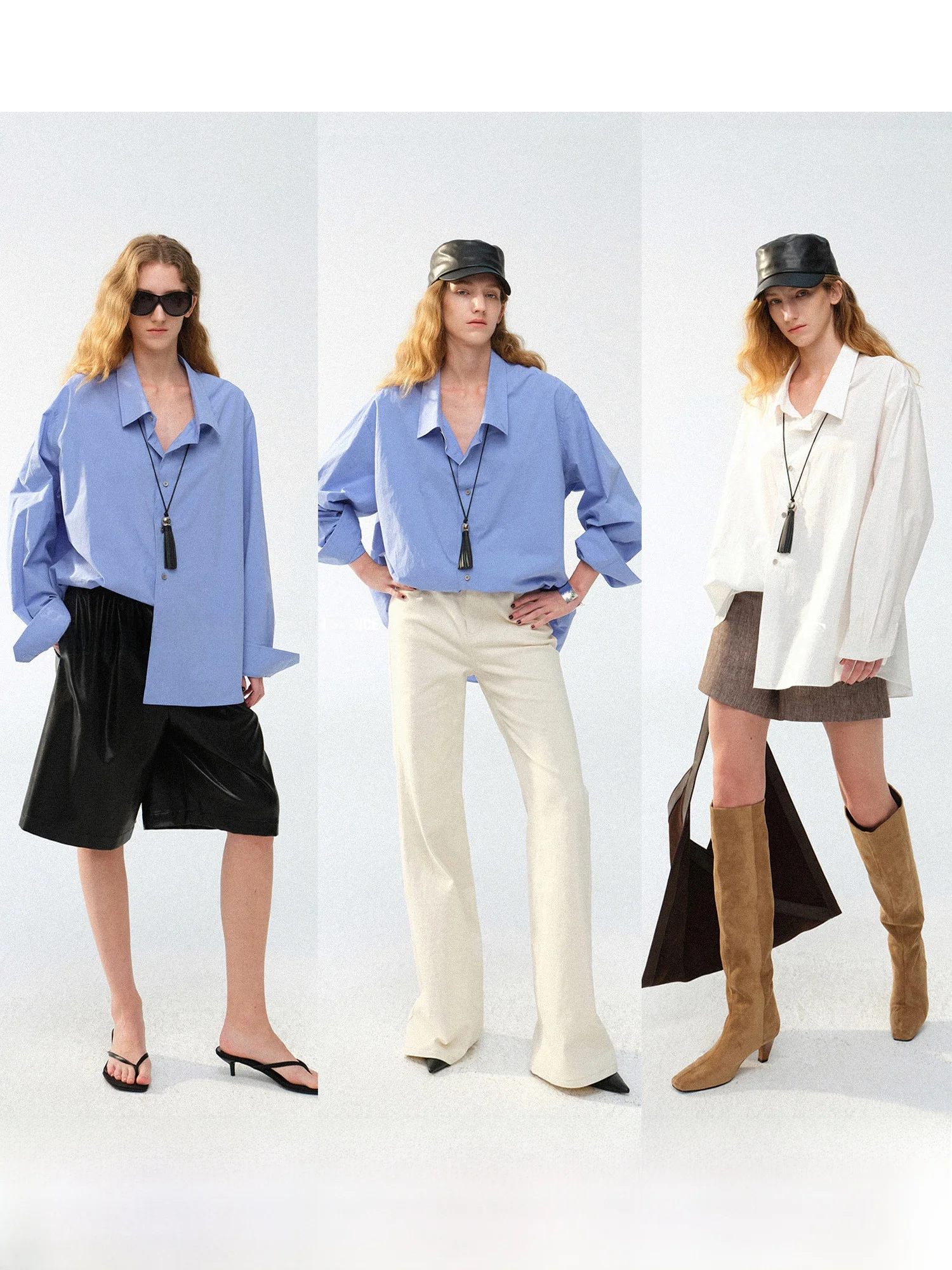 

Женская повседневная модная рубашка CleanFit из 100% хлопка, асимметричного свободного кроя, с длинным рукавом, на пуговицах, удобная