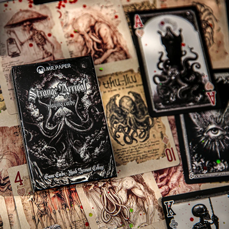 Mr. Paper 55pcs/Box: Strange Arrival Series Playing Cards Dark Gothic Style Card Game for DIY Entertainment & Stress Relief