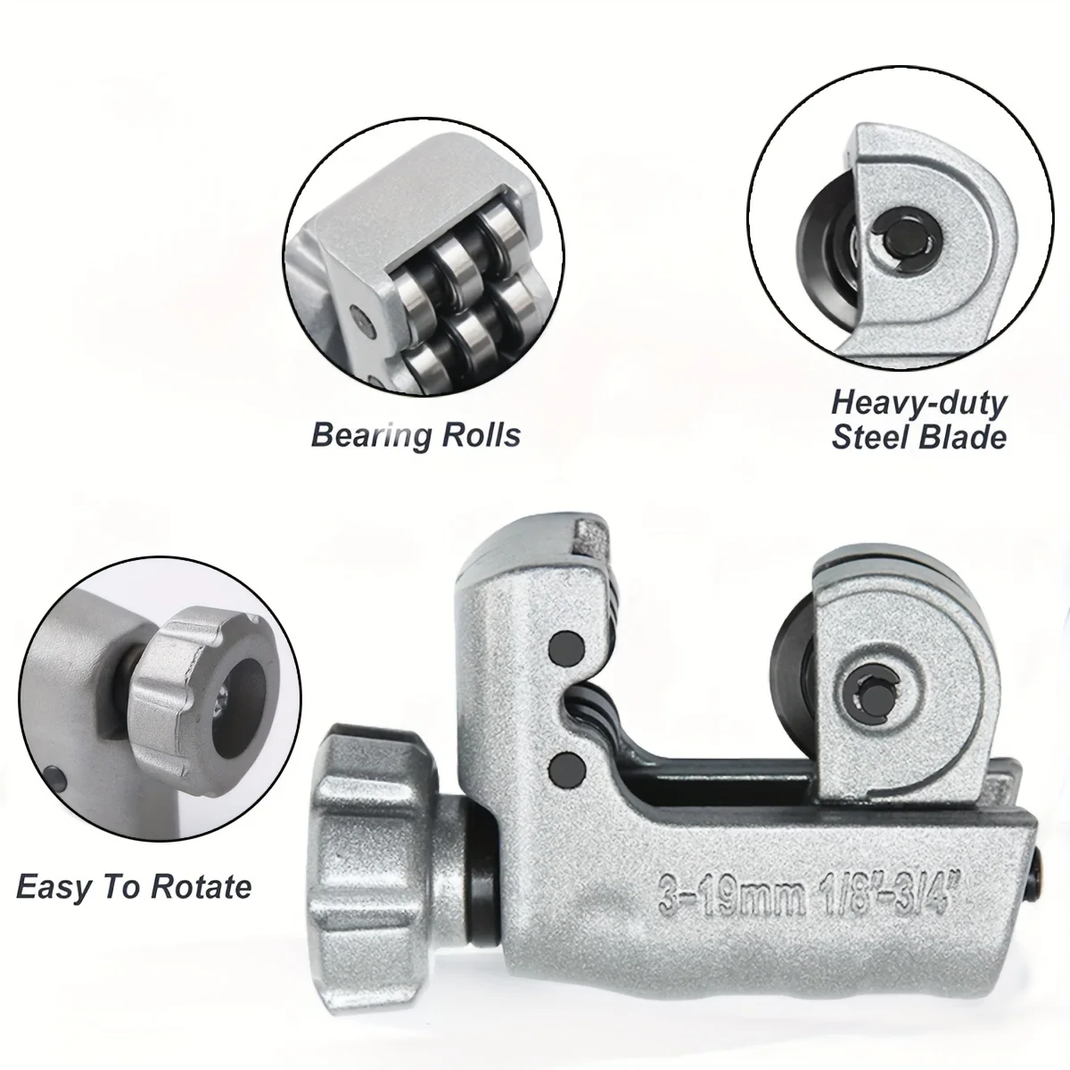 3-19mm 1/8 inch to- 3/4 inch Mini Steel Tube Cutter Tool, Cutting Copper and Aluminum Tube Pipe Cutter,Stainless Steel Tubing, M