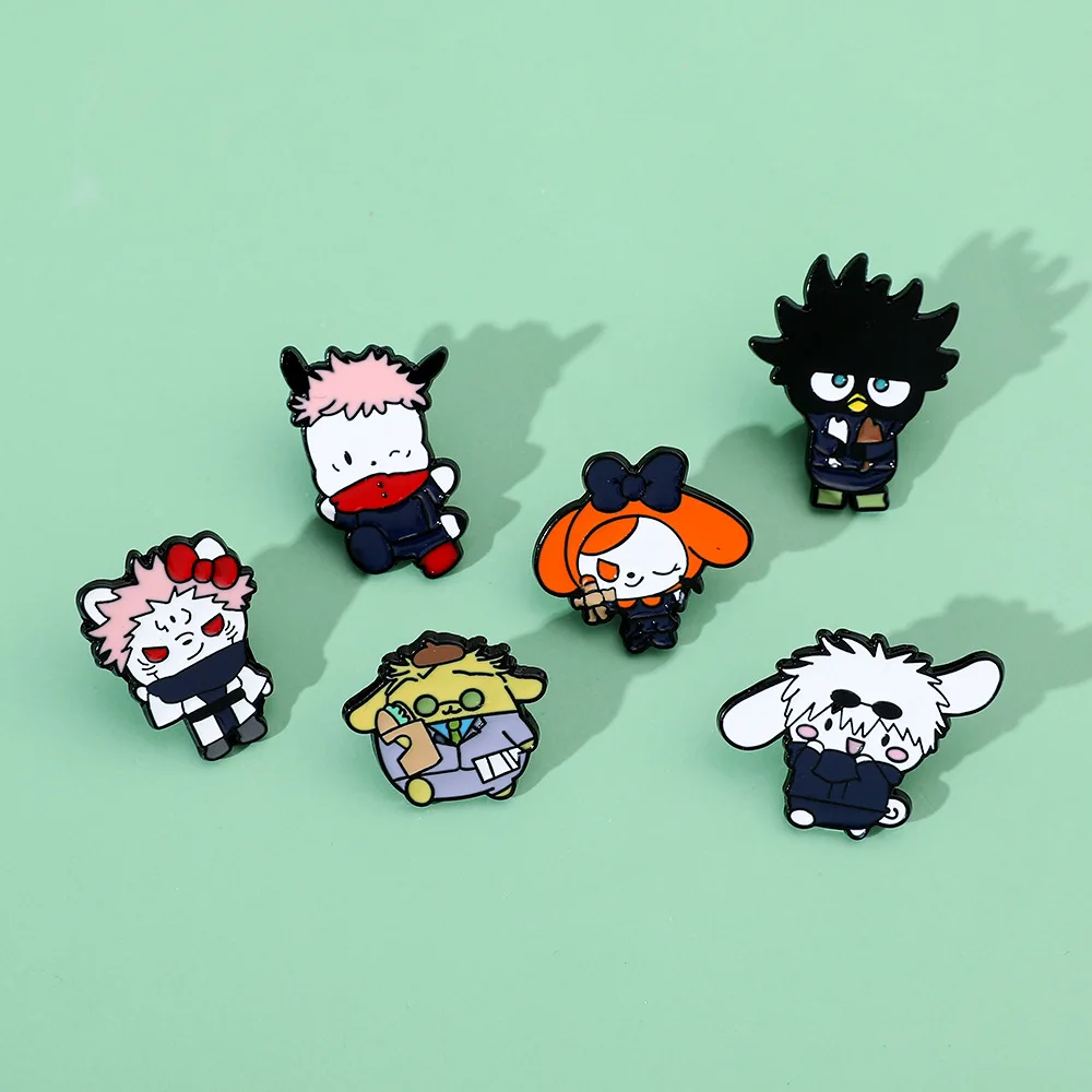 

Cartoon Creativity Personality Funny Sanrio Brooch Jujutsu Kaisen Cinnamoroll My Melody Cute Metal Badge Y2k Fashion Toys Anime