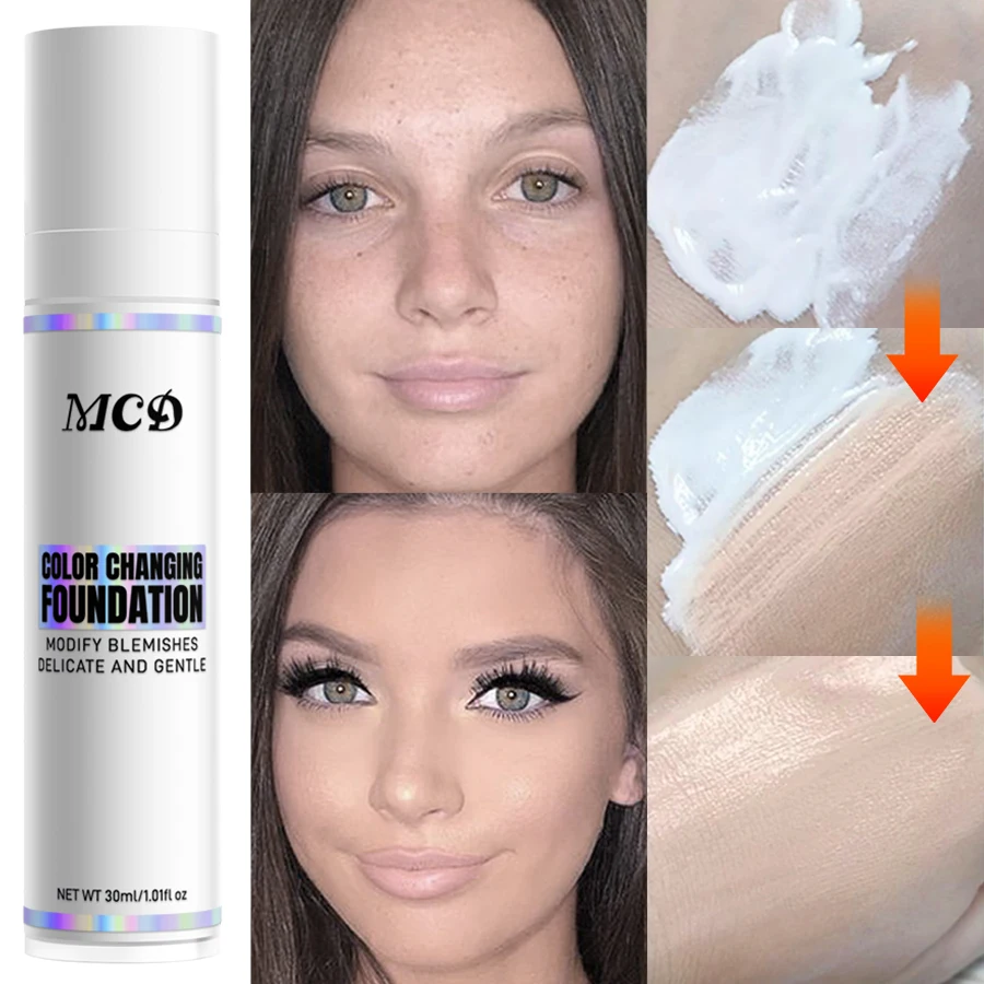 1PC Color Changing Foundation for All Tones Skin Korean Makeup Base Nude Face Full Cover Matte Concealer Long Lasting Cosmetics