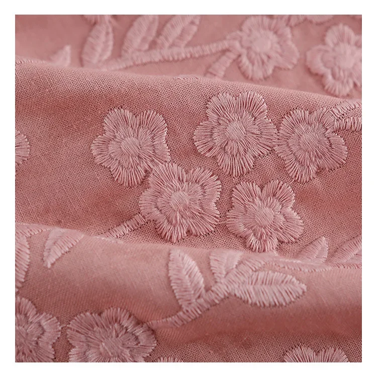 Flower Embroidered Thick Cotton Linen Fabric for DIY Sofa Pillows Home Decoration Fabric dress, tops, tabletop, pillowcase