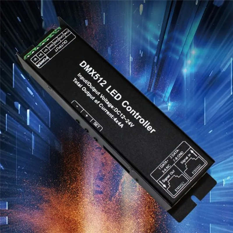 FFYY-LED DMX512 4CH デジタルディスプレイデコーダー RGBW ストリップライト DC12-24V 4A/CH DMX512 4CH 調光ドライバー用