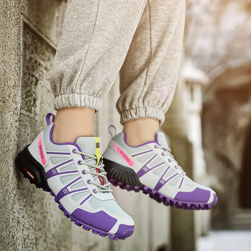 Buty turystyczne damskie różowe siatkowe sportowe na świeżym powietrzu oddychające trekking wspinaczka górska Walking Camping Trail wspinaczka