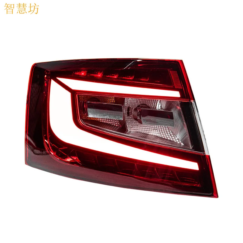 Suitable for 15-17 Skoda Octavia Tail Light Assembly Modified RS Style LED Light Guide Driving Light Rear Tail Light