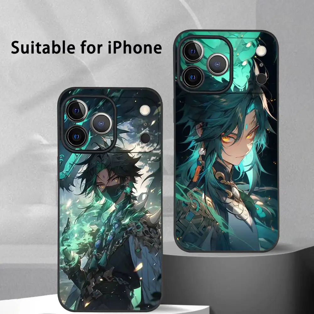 

PIKPAKA Xiao Sexy Cute Genshin Phone Case For IPhone 17 16 15 14 13 12 11 Pro Max Plus Mini Black Frosted Soft Shell Funda
