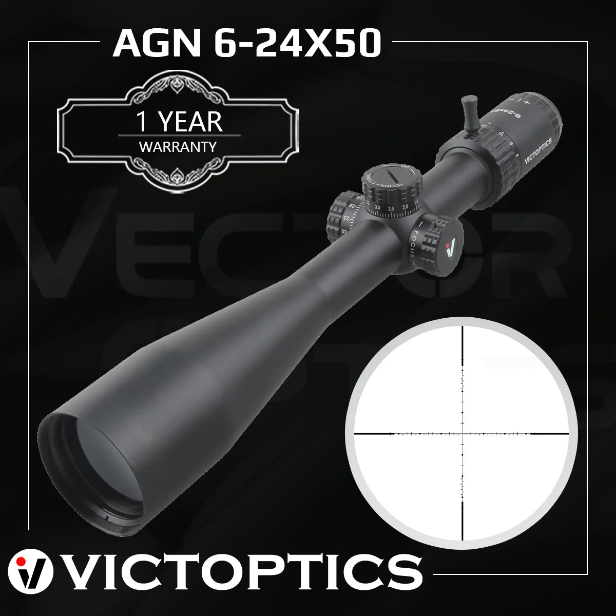 Victoptics 6-24X50 Hunting Scopes Turret Lock Tactical Sights 30Mm Tube Rifle Scope Sight Luneta