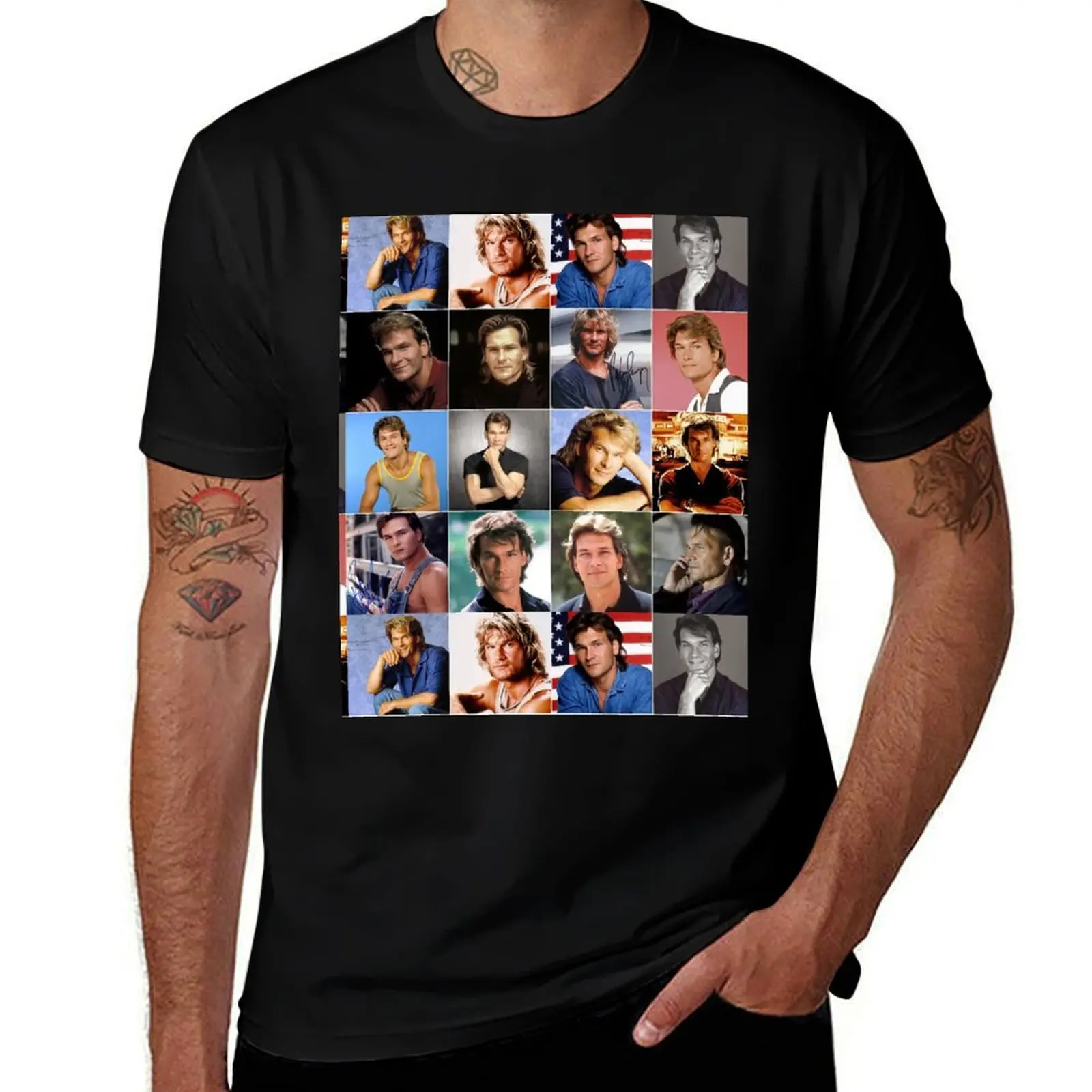 

Patrick Swayze Photo Collage T-Shirt anime shirt customs shirts graphic mens t shirts pack
