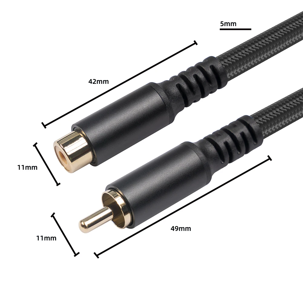 1.8/3/6m RCA Male to Female Extension Cable Audio Video Cable for Connecting Game Console Subwoofer Speaker Extension Line