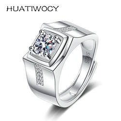 Fashion Men Ring 925 Silver Jewelry with Cubic Zirconia Gemstone Open Finger Rings for Wedding Party Gift Accessories Wholesale