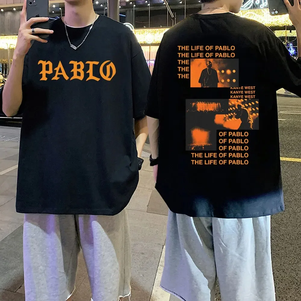 Rapper Kanye West Graphics Print T-shirt THE LIFE OF PABLO T Shirt Summer Men Women Hip Hop Fashion Oversized Short Sleeve Tees