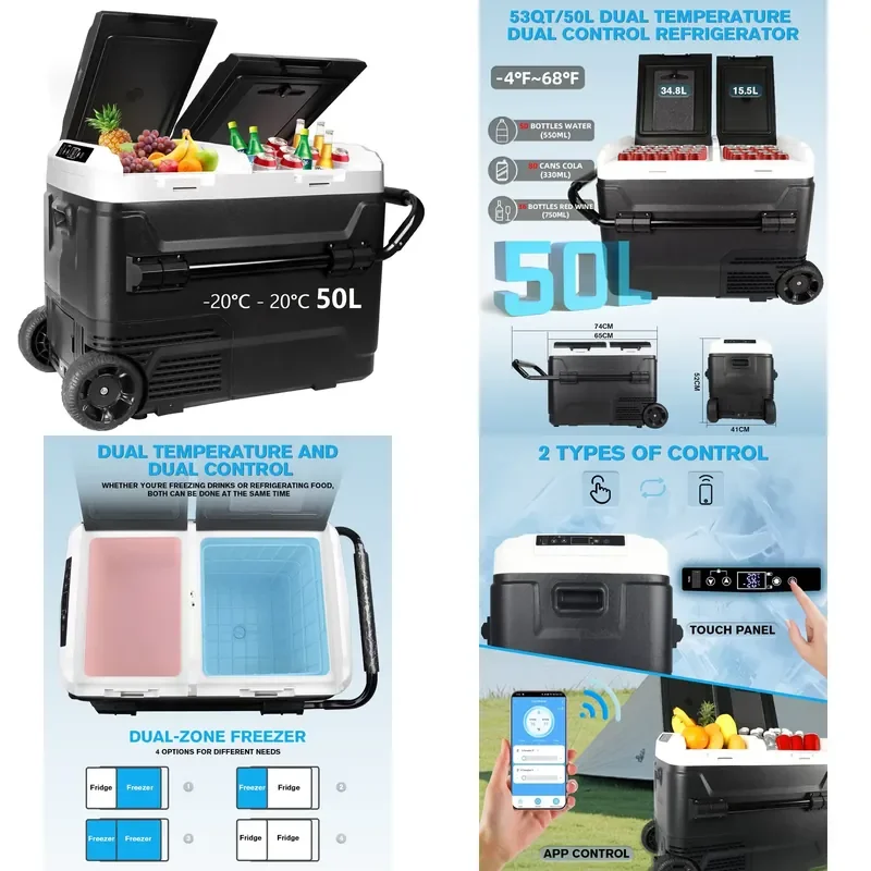 Outdoor APP Control Car Fridge Portable Refrigerator 50L Car Fridge Portable Refrigerator
