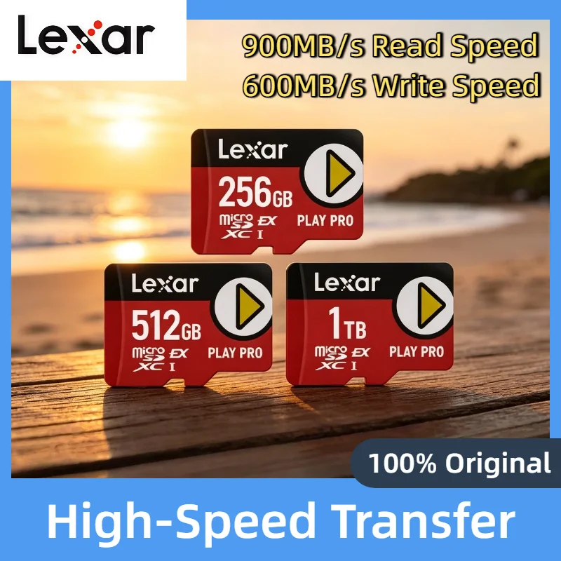 Карта памяти Lexar PLAY PRO Micro SD 256 ГБ 512 ГБ 1 ТБ, до 900 МБ/с, V30 U3 C10, Express Memory для Switch, планшетов, 