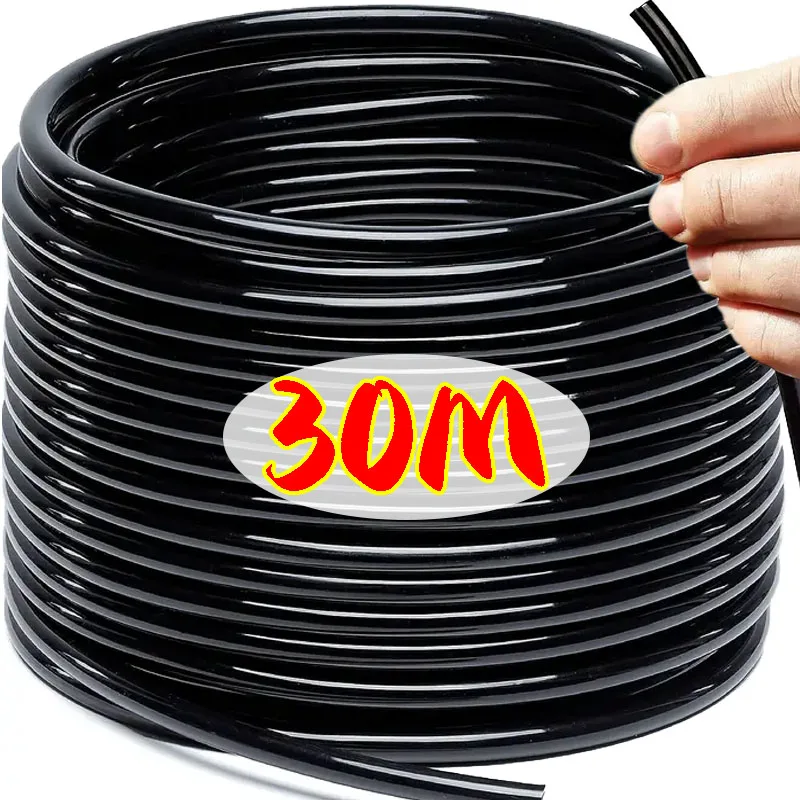 

10/20/30 м садовый поливочный шланг 4/7 мм, регулируемая черная распределительная трубка, капельные шланги для орошения, система полива теплицы, инструменты