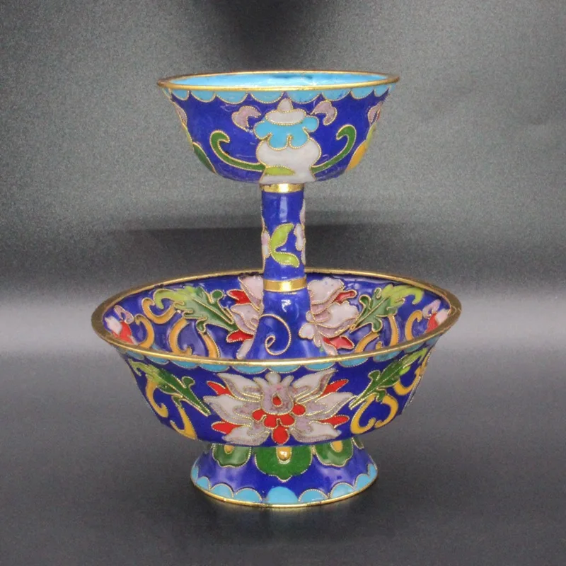 

in Stock Wholesale Cloisonne Protector Deities Cup Cloisonne Cloisonne Enamel Filigree Silver Blue 5-Inch Eight Auspicious Symbo