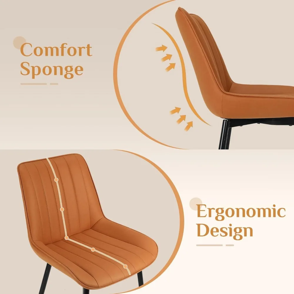 مجموعة كراسي تناول الطعام TLSUNNY مكونة من 2/4، كراسي غرفة طعام منجدة حديثة من الجلد السويدي عالي الظهر مع وسائد سميكة، عريضة