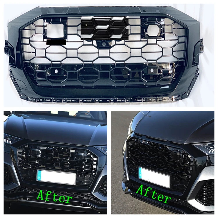 

Front Bumper Grille For Q8 in Honeycomb RSQ8 Glossy Black Grill 2018-2024 Year