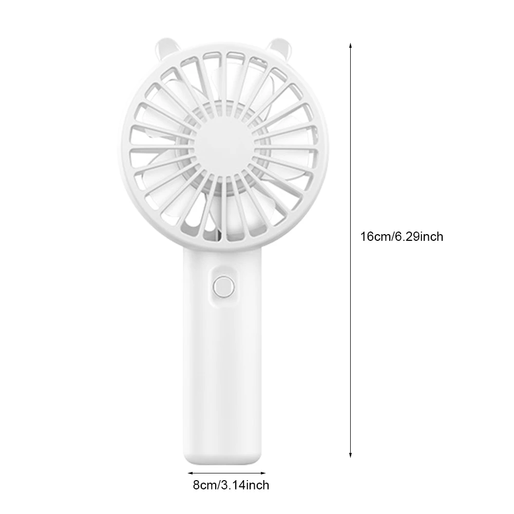Miniventilador portátil recargable por USB, ventilador compacto de mano, funciona con pilas, para viajes al aire libre