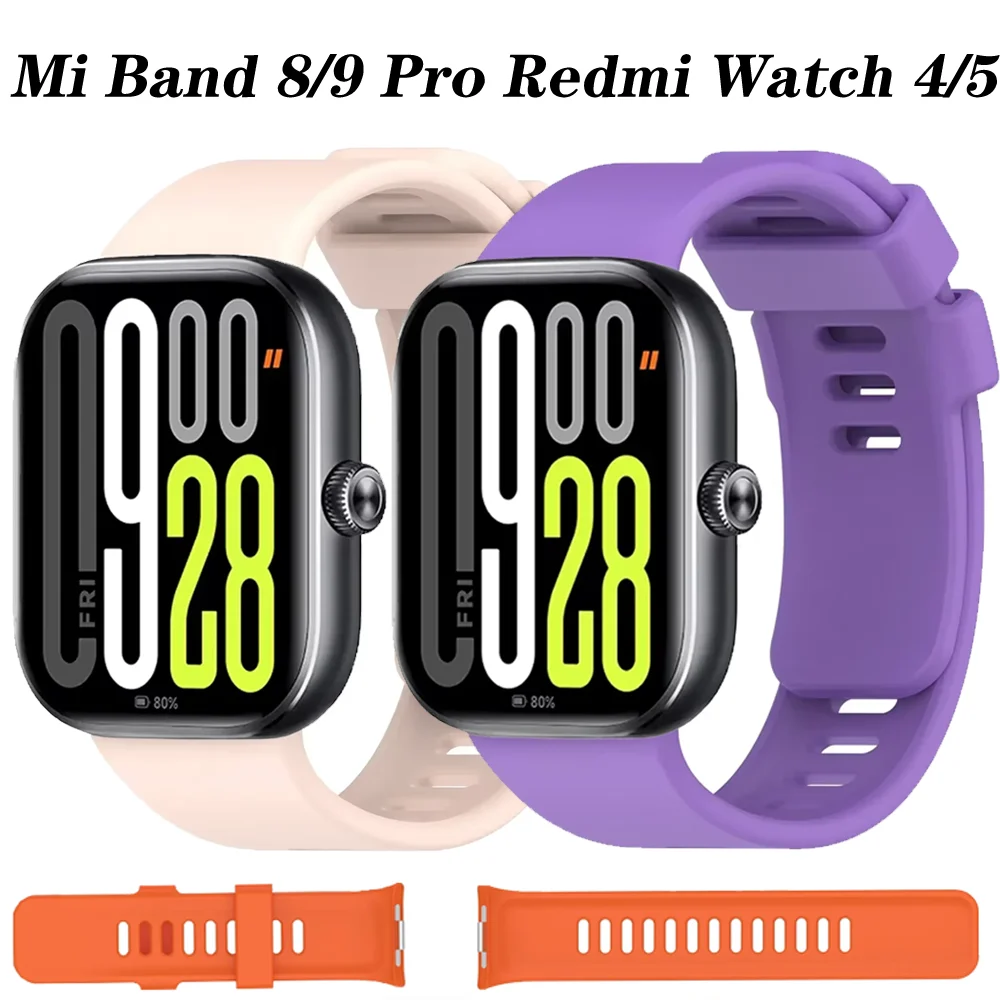 

Цветной силиконовый ремешок для Redmi Watch 4 5, спортивный браслет для Xiaomi Mi Band 9 Pro 8 Pro, браслет Correa, ремешок, аксессуары для ремня