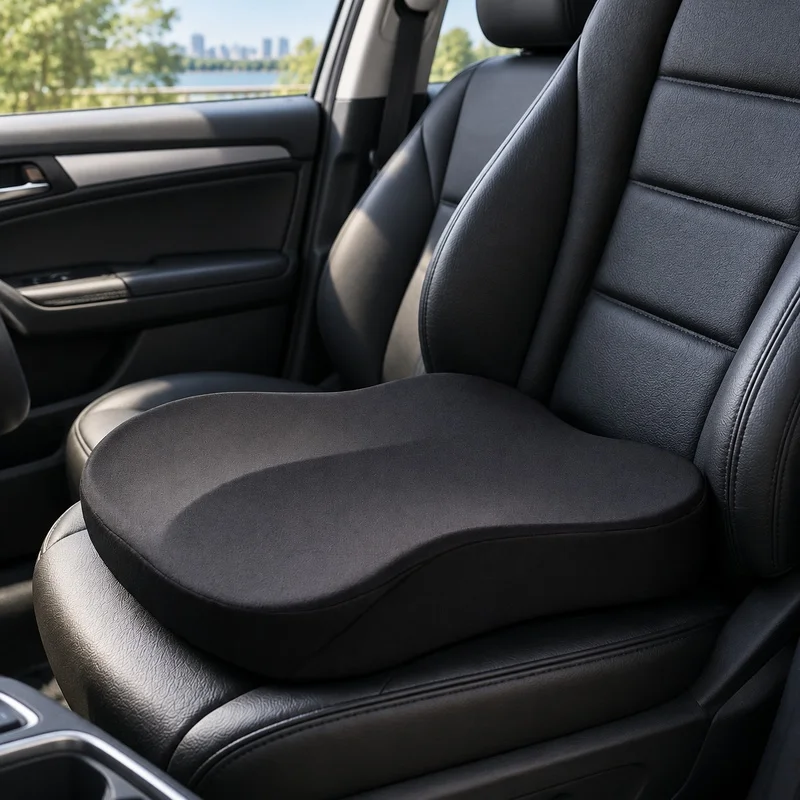 Elevated Car Seat Pad with Breathable Fabric for Enhanced Comfort and Fatigue Relief