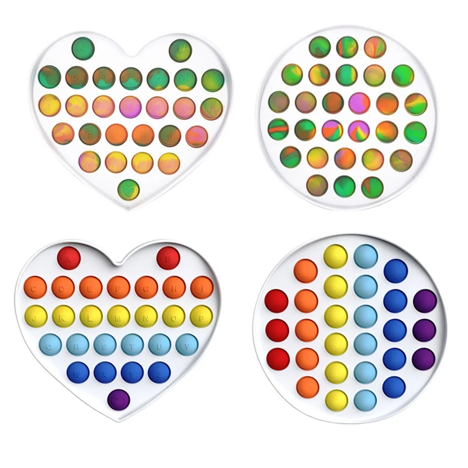 Papan Popper Gelembung Pop Dorong Sensorik Mainan Fidget Baru |   Mainan Tekan Silikon Lesung Pipi Sederhana untuk Menghilangkan Stres Autisme