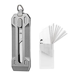 Titanium Alloy Push Pull Art Knife Trapezoid Blade Replacement EDC Outdoor Survival Tool Cutter Portable Self-insurance